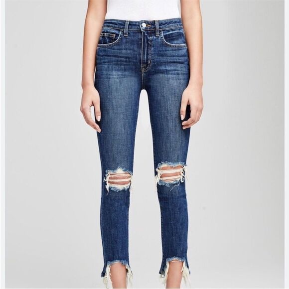 LAgence Womens Jeans 24 High Rise Raw Hem Classic Vintage Stretch NWT - Picture 4 of 5